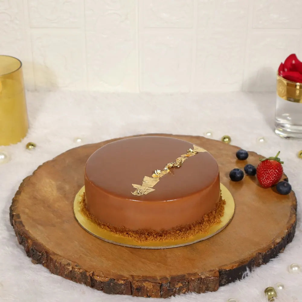 belgian bliss dark chocolate cheesecake eggless half kg cake front view 3