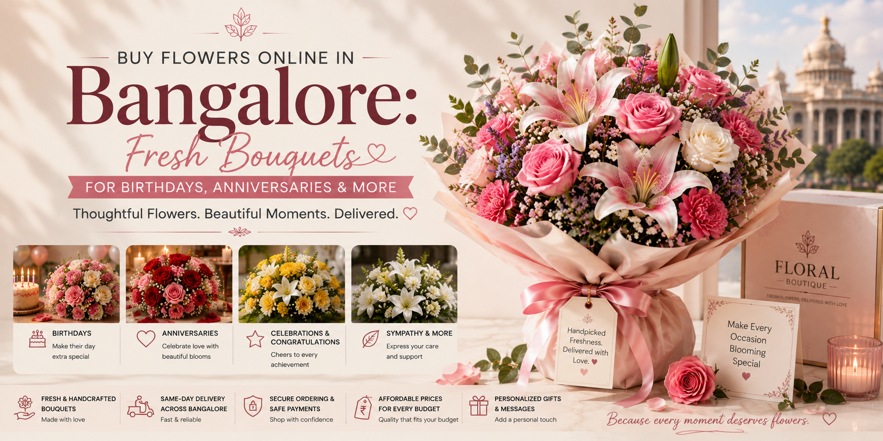 Buy Flowers Online in Bangalore: Fresh Bouquets for Birthdays, Anniversaries & More