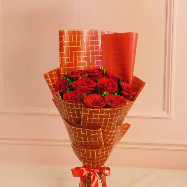 The Classic 10-Stem Red Rose Bouquet