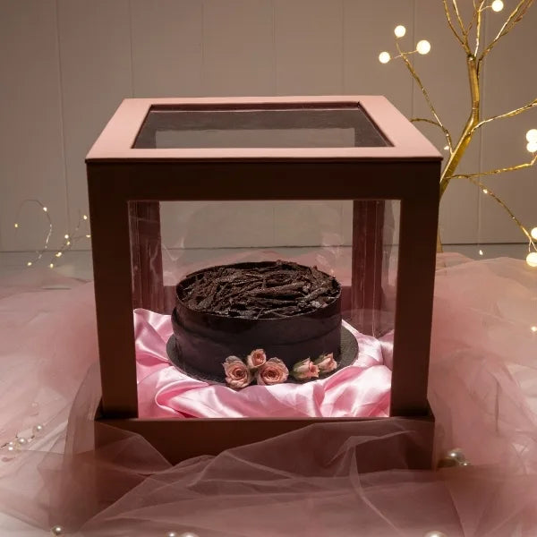 black forest  half kg cake in a box view