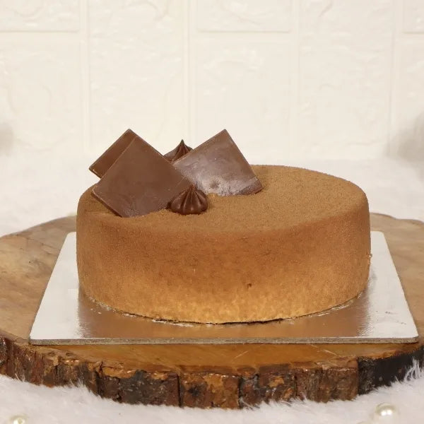 chocolate gateau cake front view