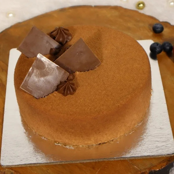 chocolate gateau cake top view