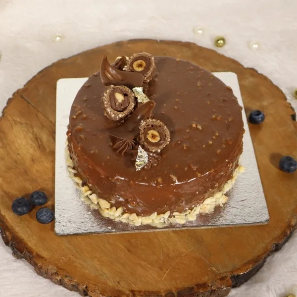 chocolate hazelnut cake top view