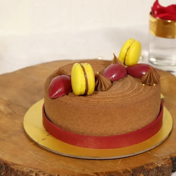 chocolate reverie elegance cake eggless front view 2