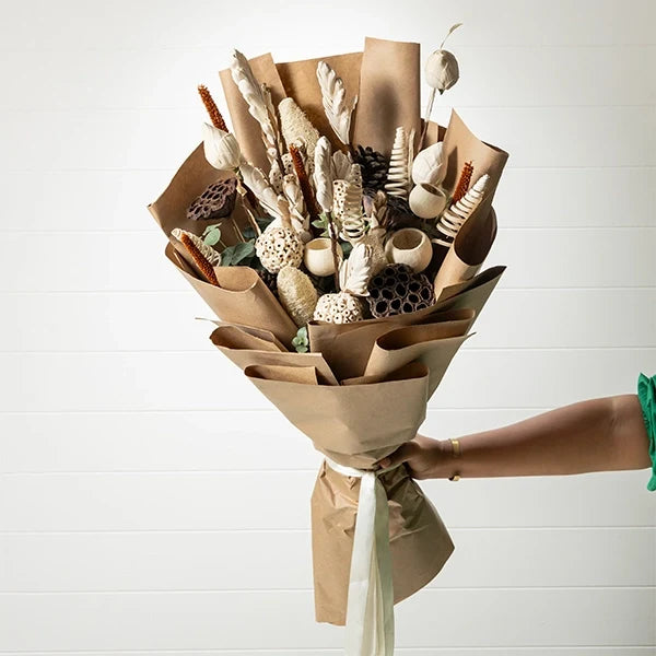 dry flowers bouquet timeless natural beauty front view