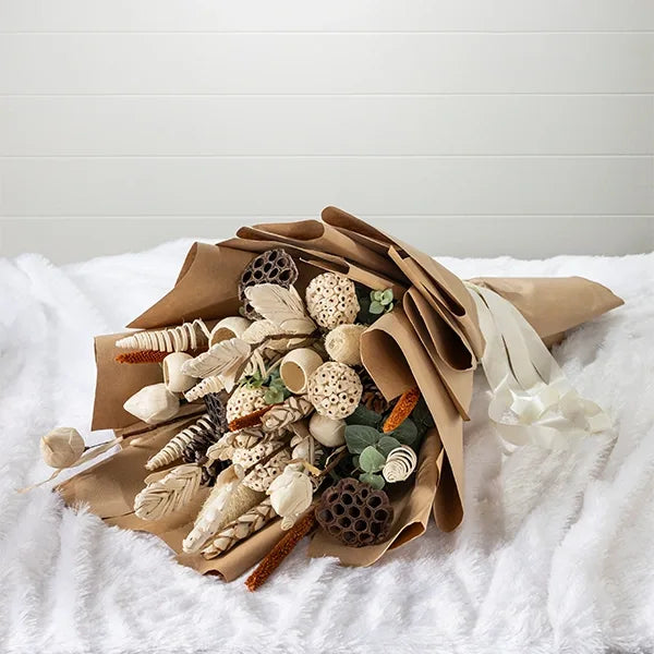 dry flowers bouquet timeless natural beauty top view