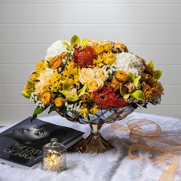 golden radiance expensive crystal flower vase front view