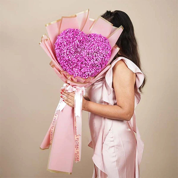 heart shaped gypso bouquet  lifestyle view 2