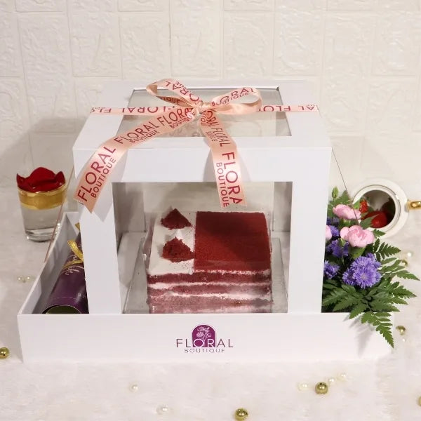 red velvet cheesecake box view