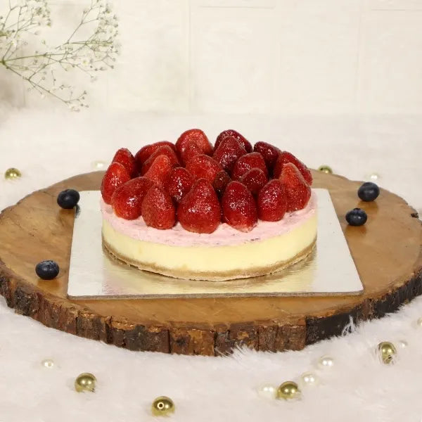 strawberry cake layered elegance front view