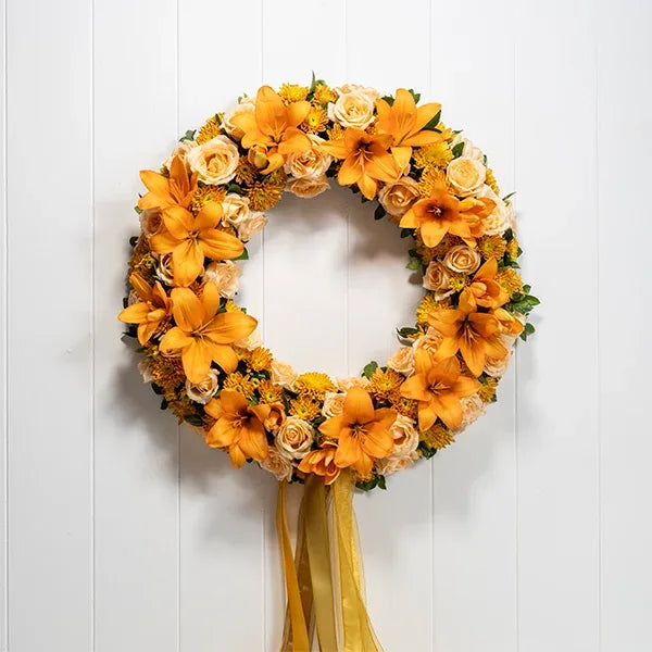 the golden hour masterpiece wreath front view 2