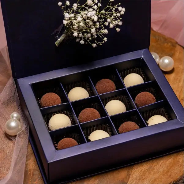 the yin yang chocolate box closeup view