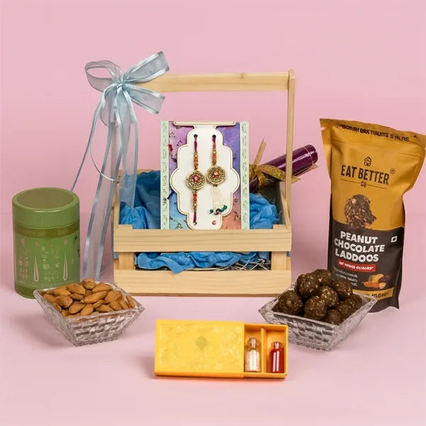 traditional rajasthani rakhi lumba hamper front view