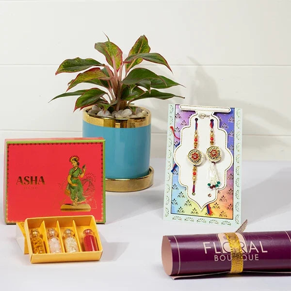 traditional rakhi gift lumba set
