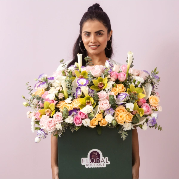 Garden of Elegance - Green Big Box Floral Arrangement