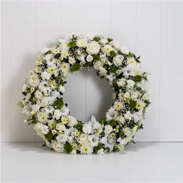 Elegant White Sympathy Wreath