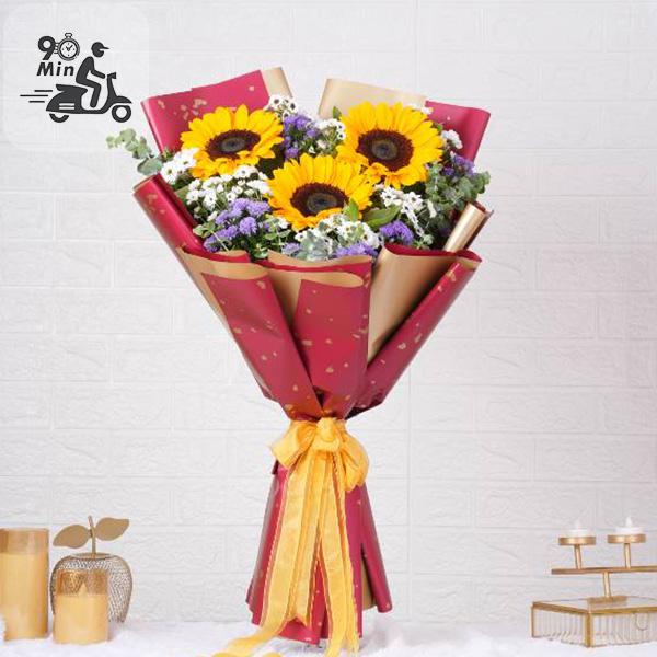 Golden Breeze Sunflower Bouquet